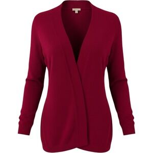 Talbots Woman Berry Pink Open Front Cardigan Sweater Plus Size 3X Magenta Knit